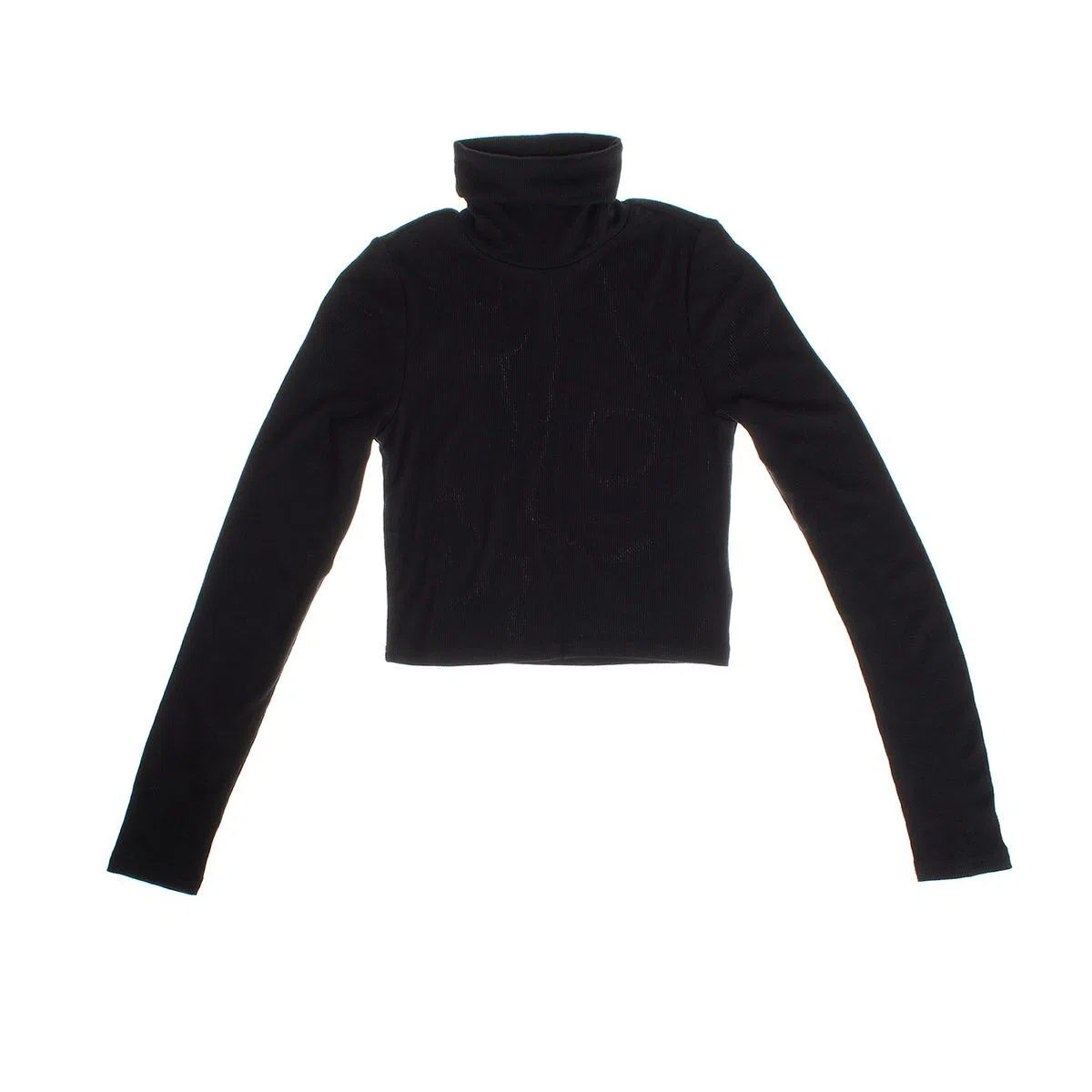 Camisola de Gola Alta Cropped Menina Preto