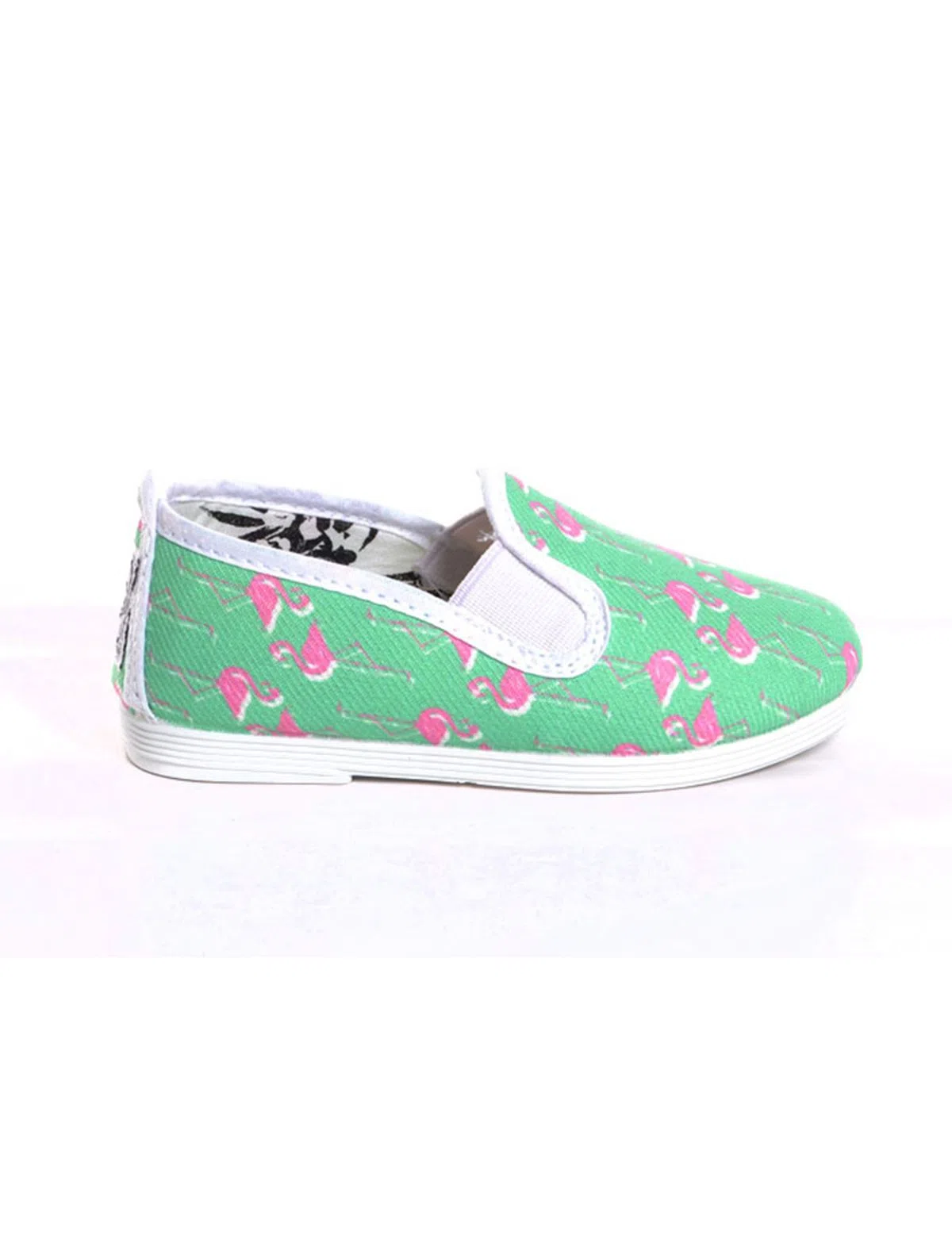 Espadrilles Imprimé Flamants Roses Vert