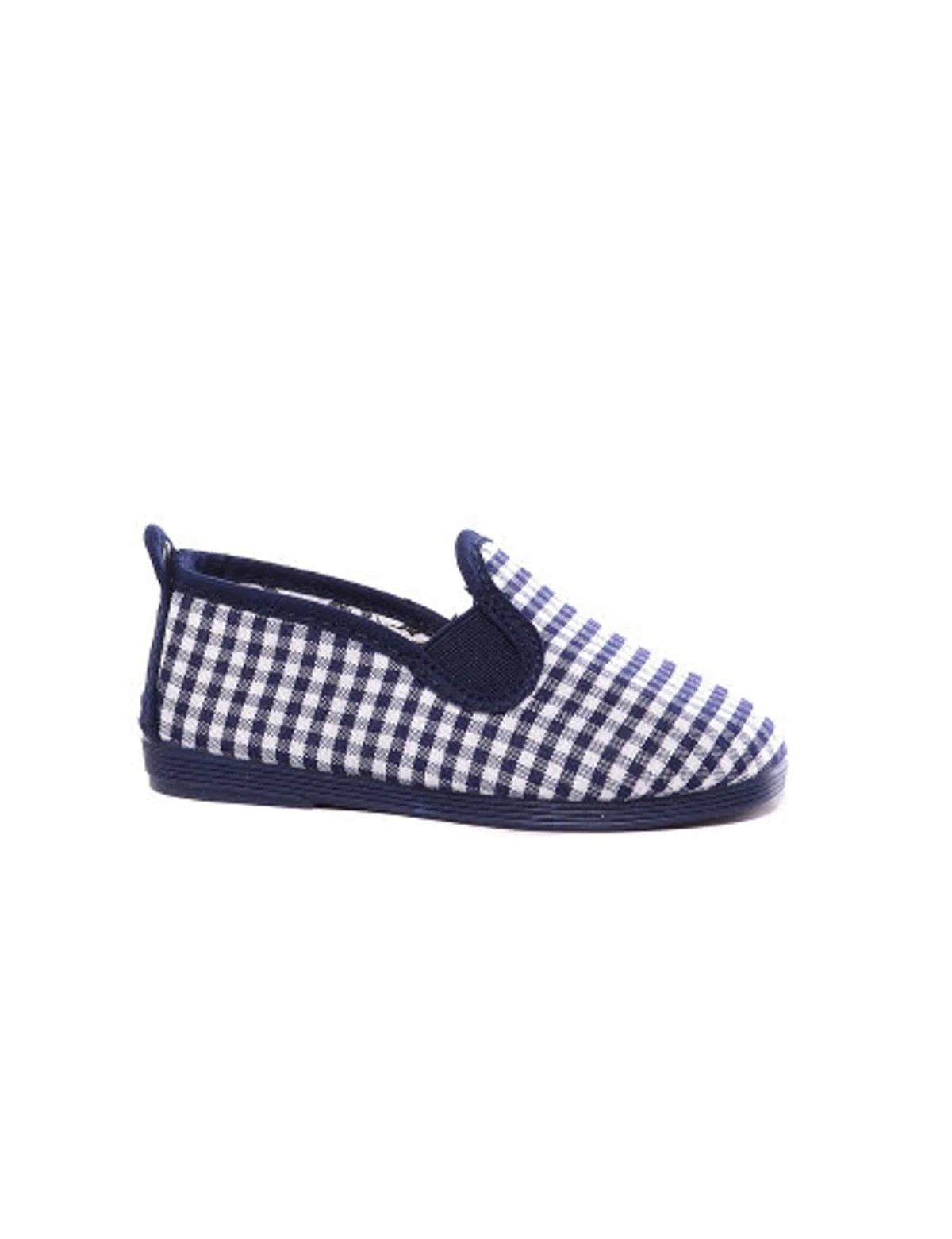 Navy Check Print Espadrilles