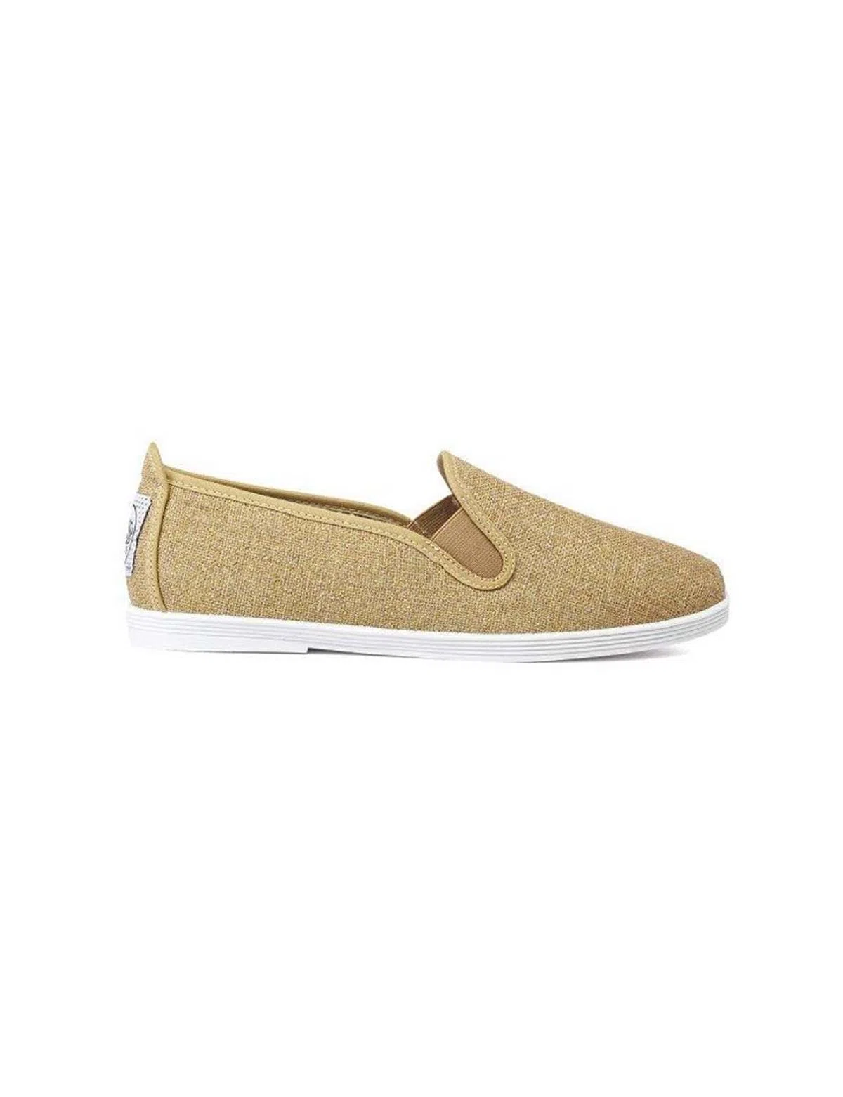 Beige Glitter Linen Special Edition Slip-Ons
