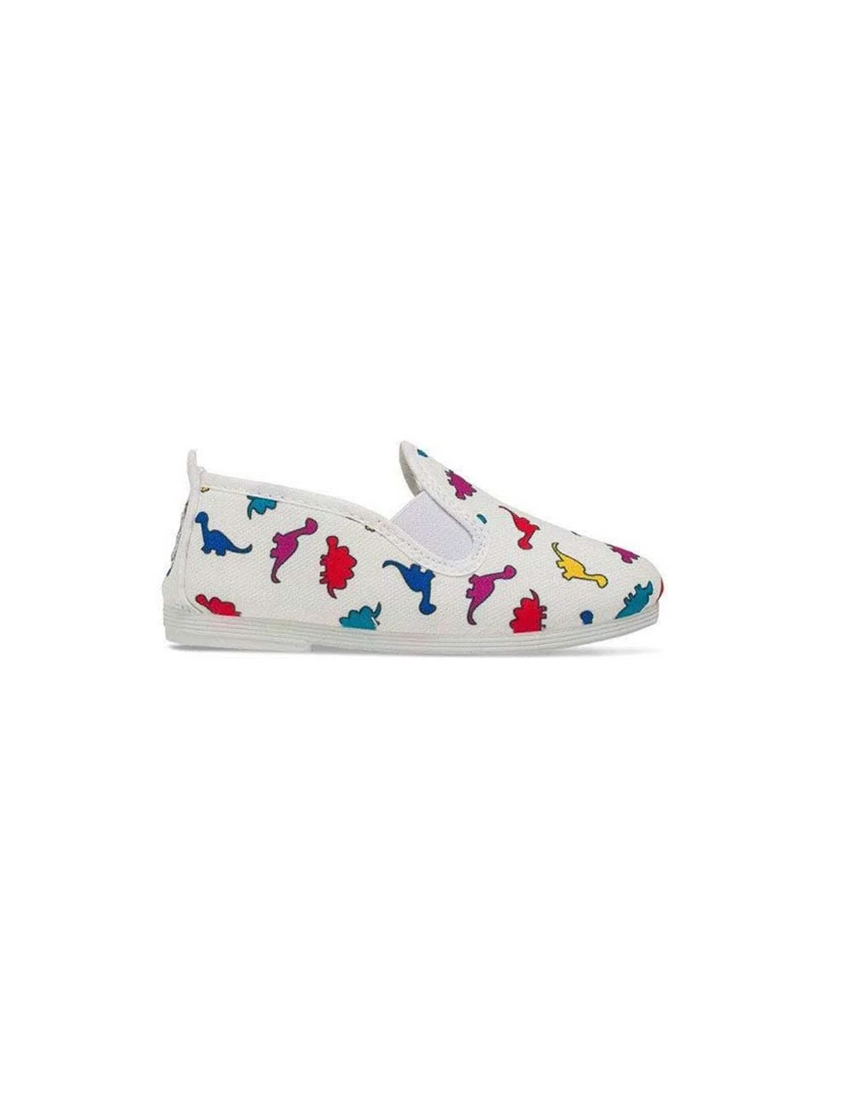 White Dinosaur Print Slippers