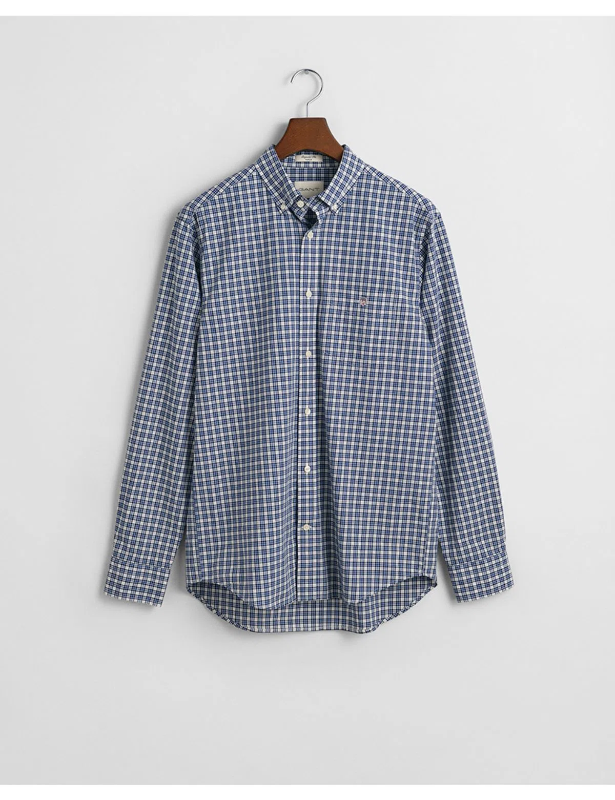 Camisa de manga comprida xadrez Azul