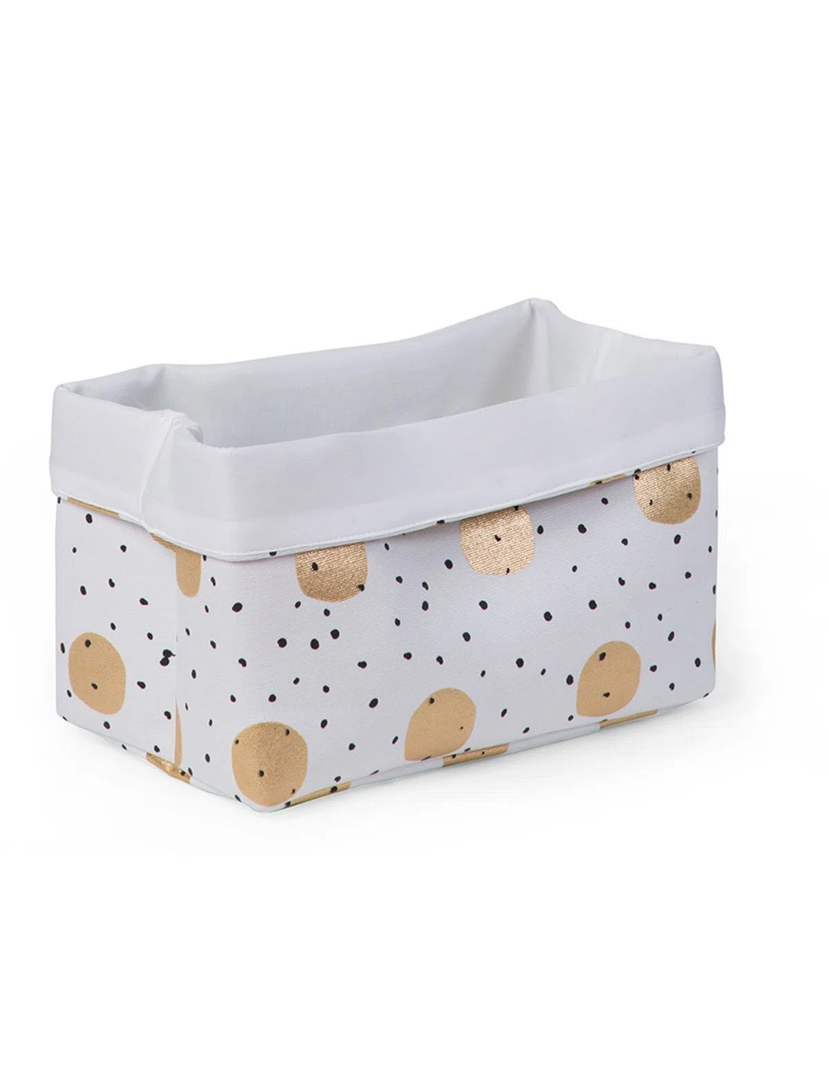 Cesta Branco/Pontos Dourados