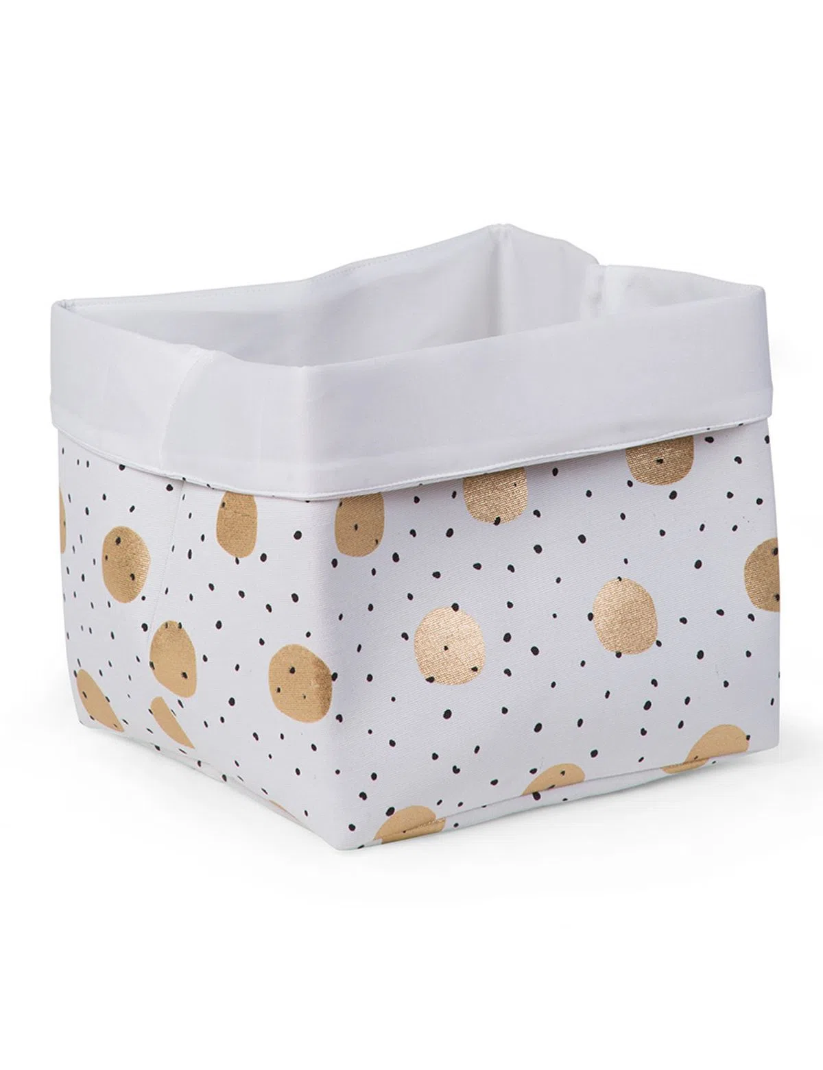 Cesta Branco/Pontos Dourados