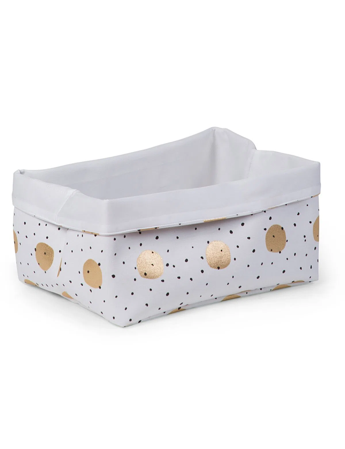 Cesta Branco/Pontos Dourados