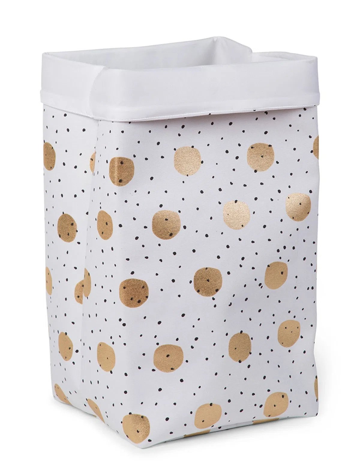 Cesta Branco/Pontos Dourados