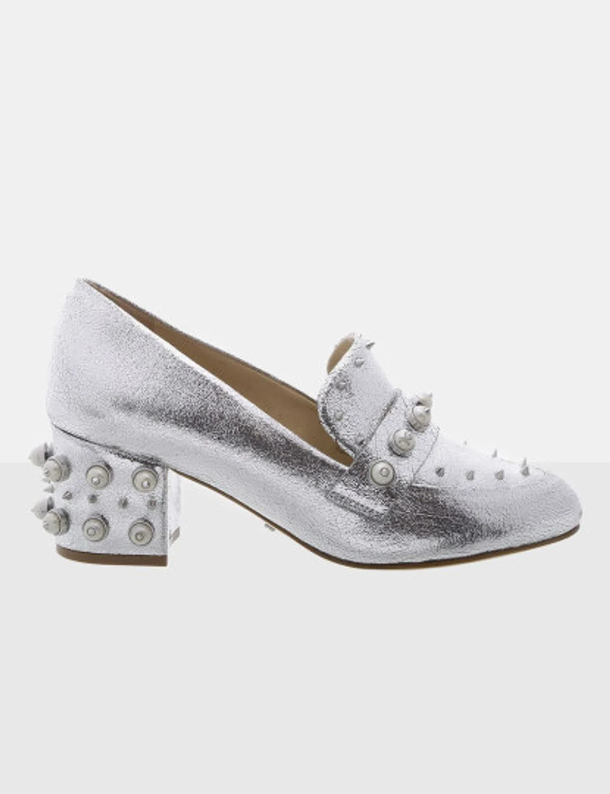 Sapatos Salto Metalizados Prateado