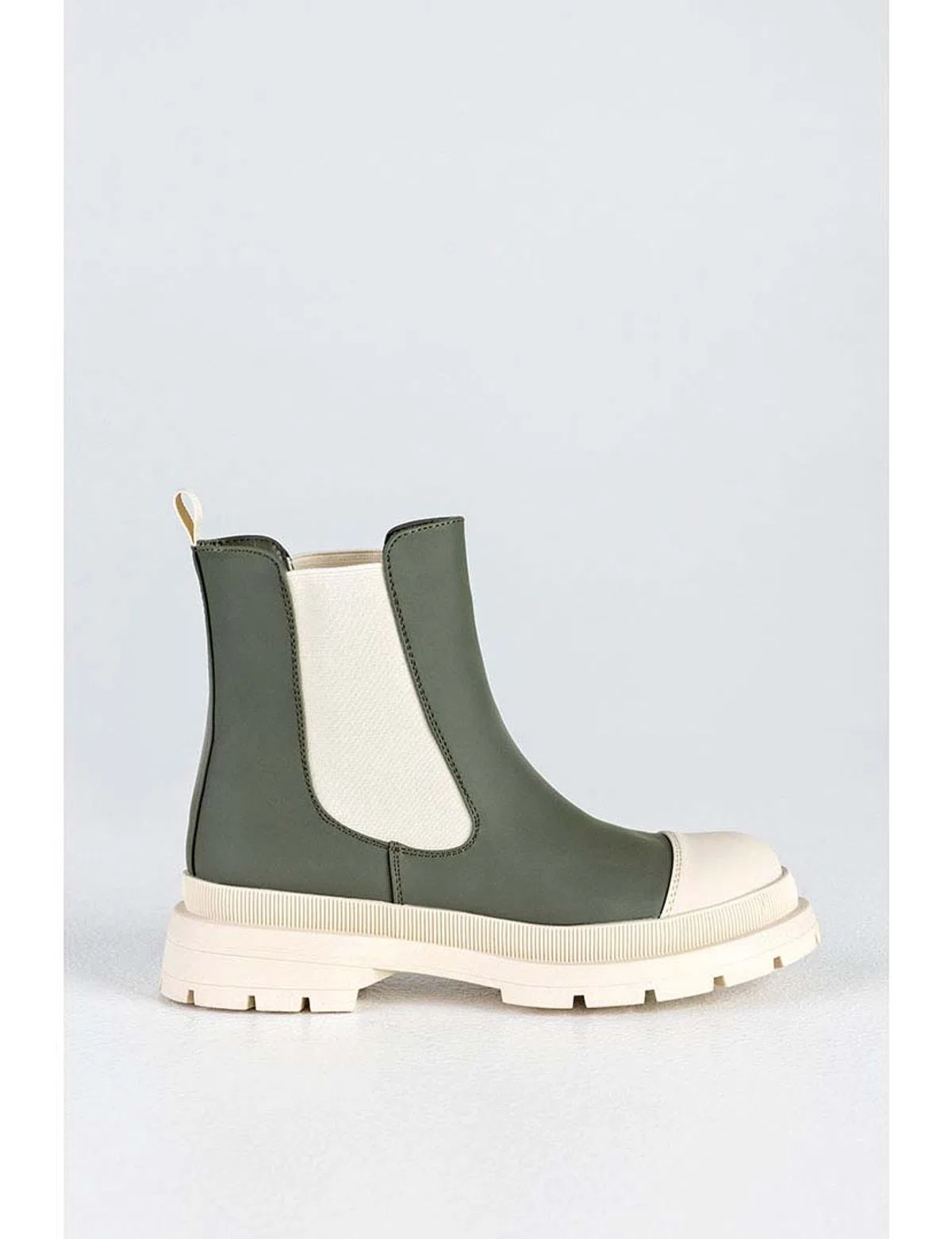 Bottines Chelsea Vert et Beige