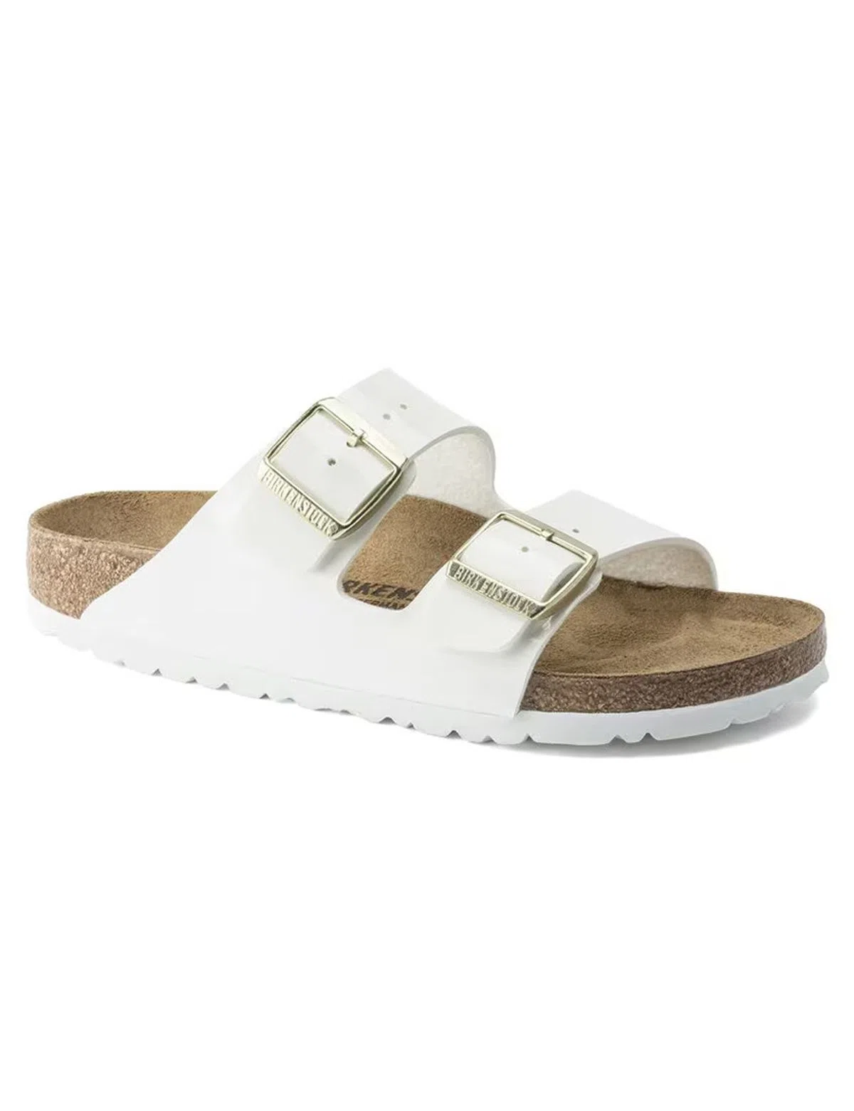 Sandálias  Arizona Birko-Flor Patent Branco Estreito