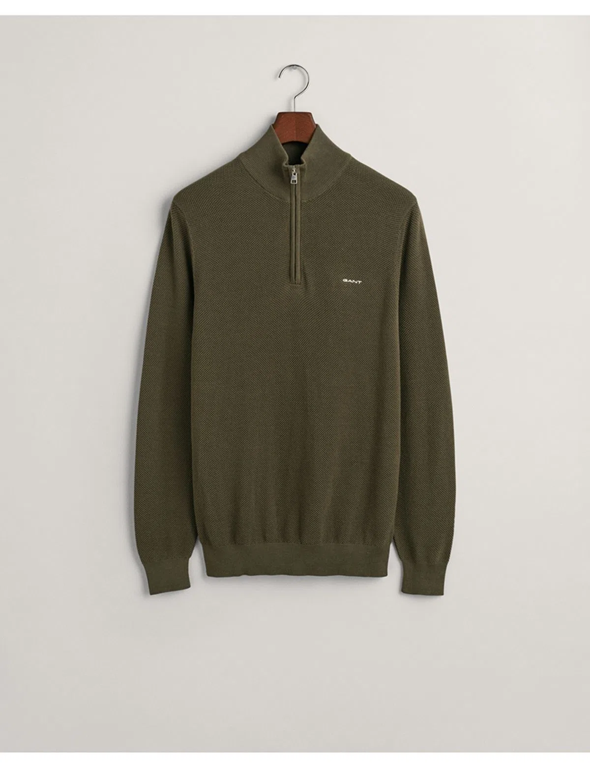 Jersey Verde con Media Cremallera