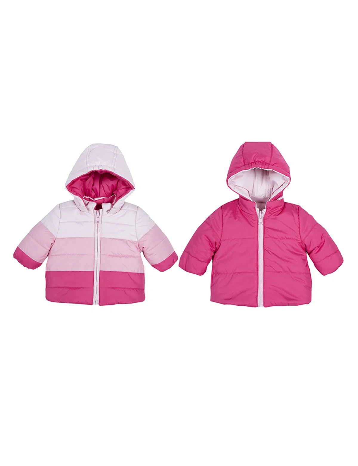 Reversible Jacket with Removable Hood for Girls Pink