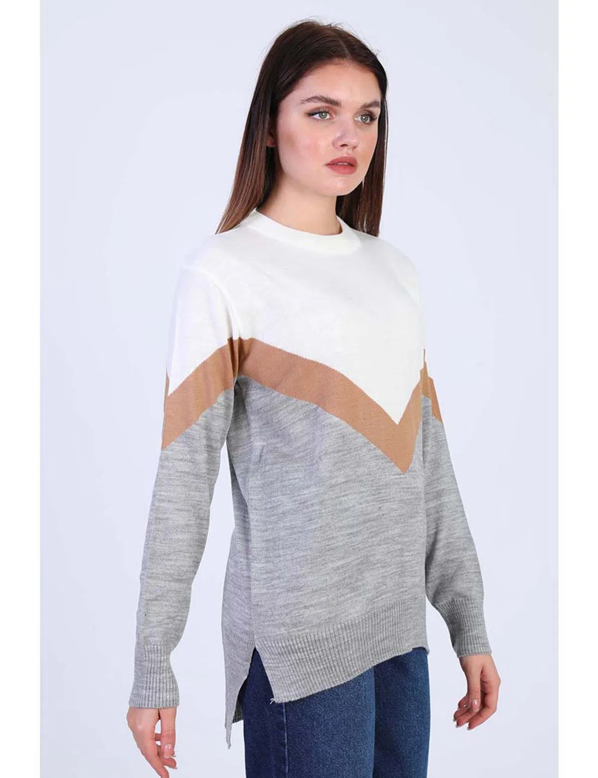 Multicolor Knitted Sweater for Women