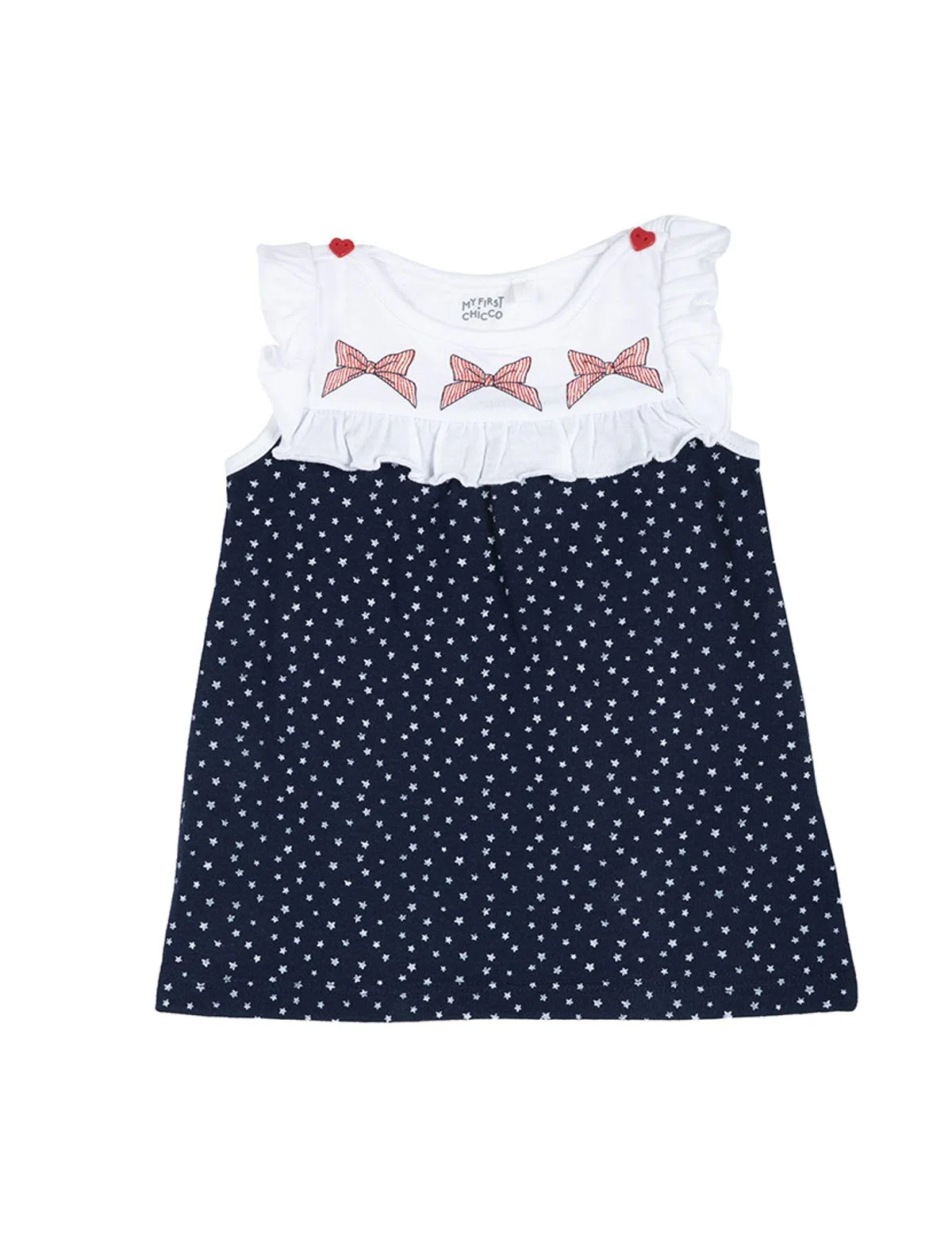 Vestido Menina Branco e Azul