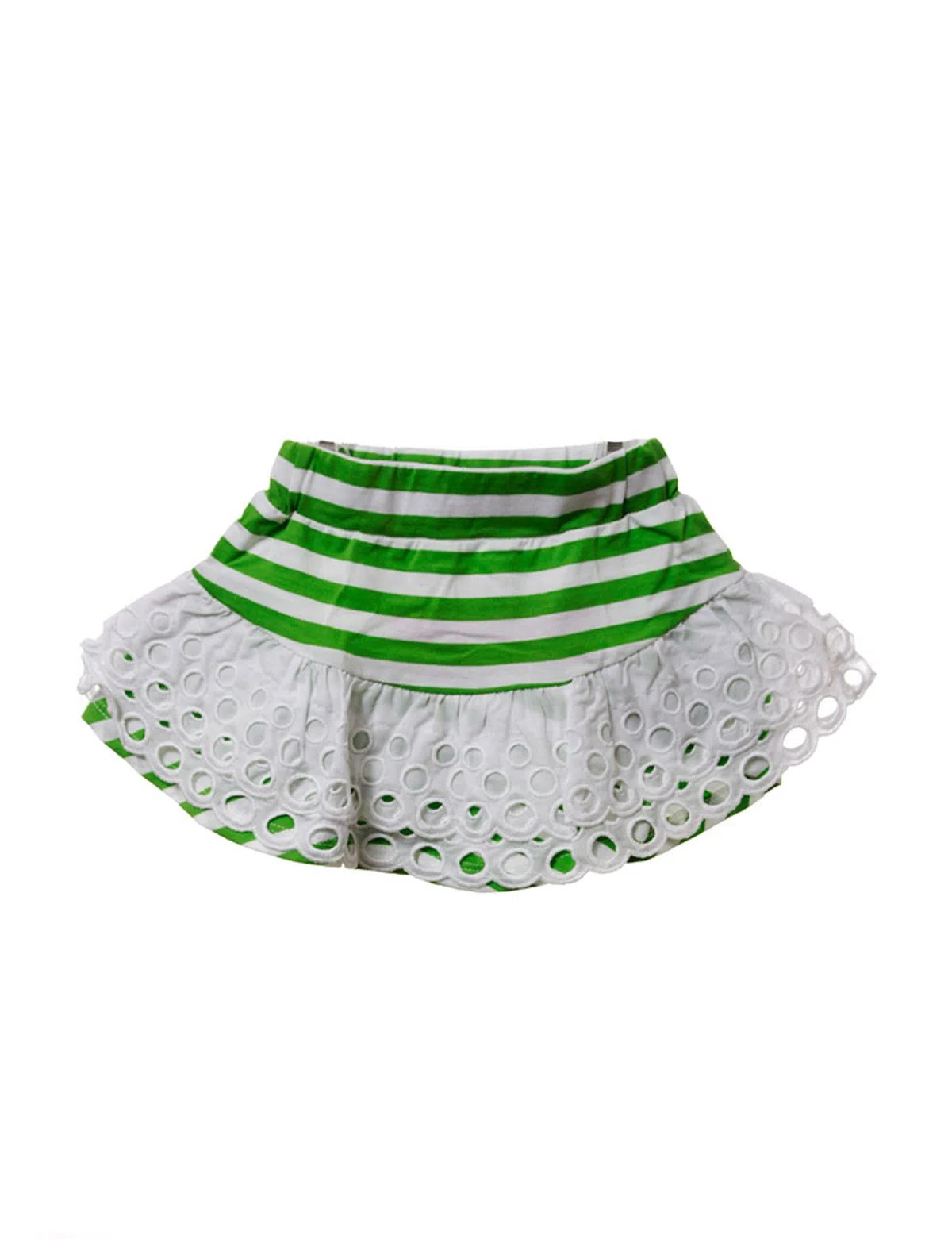 Girl's White and Green Skirt