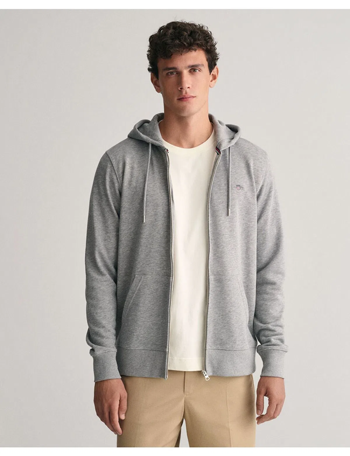 Sweatshirt zip Shield Logo Cinza