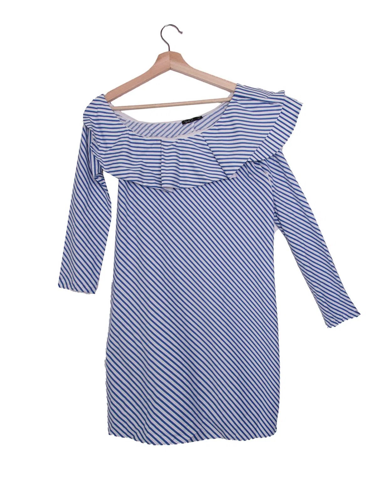 Vestido Curto Riscas Azul
