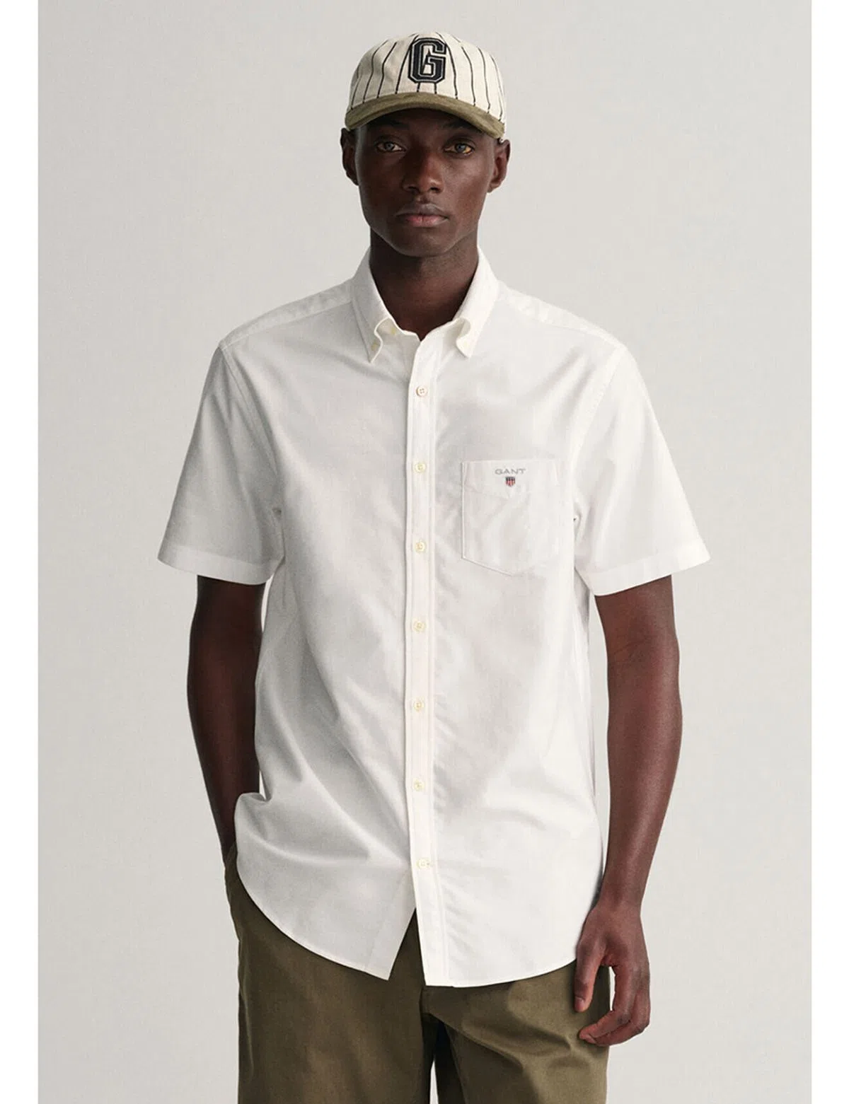 Camisa de manga curta Regular Fit Branco