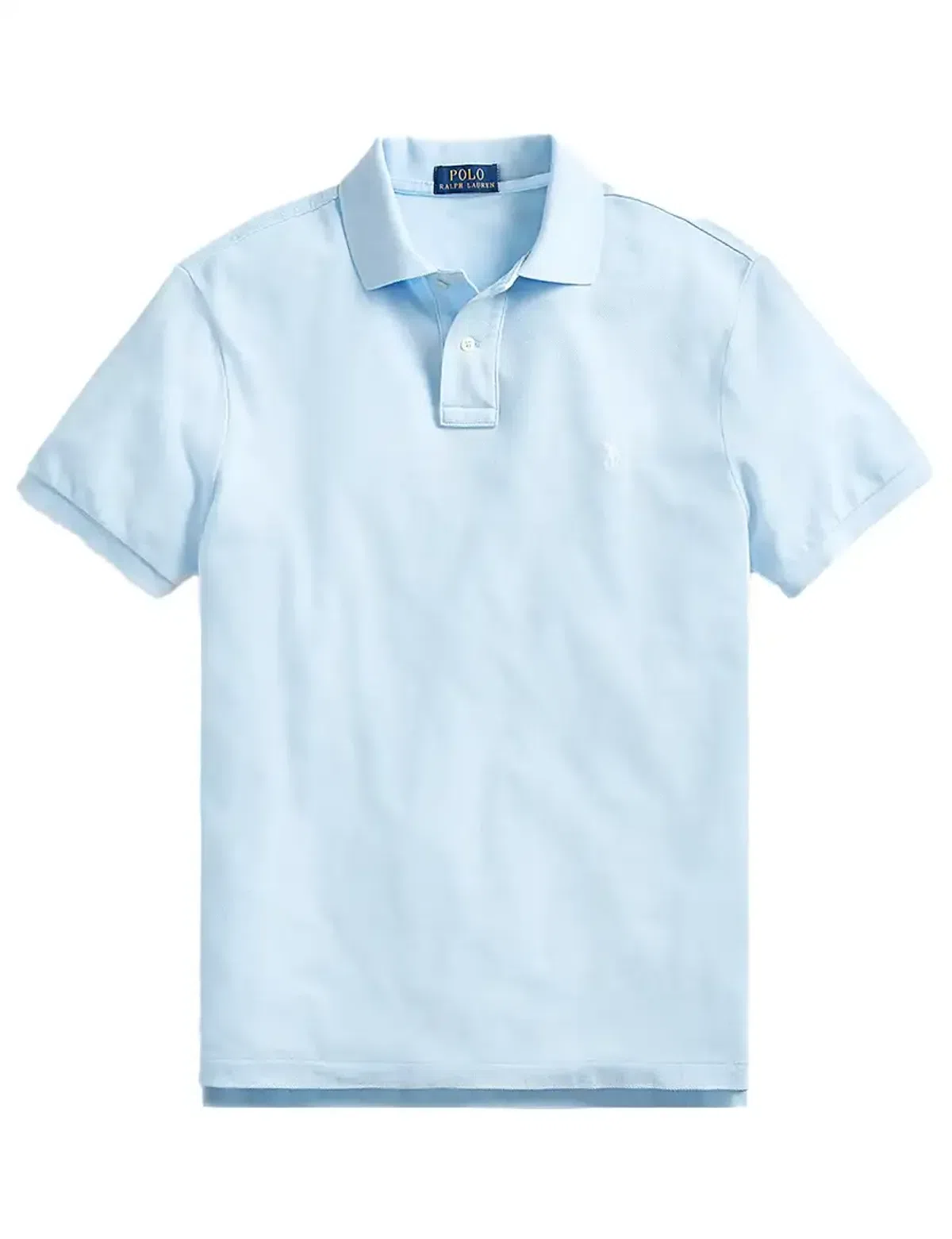 Light Blue Slim Fit Polo with White Logo