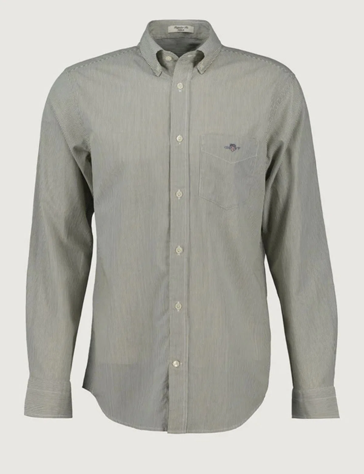 Camisa de manga comprida riscas banker Verde