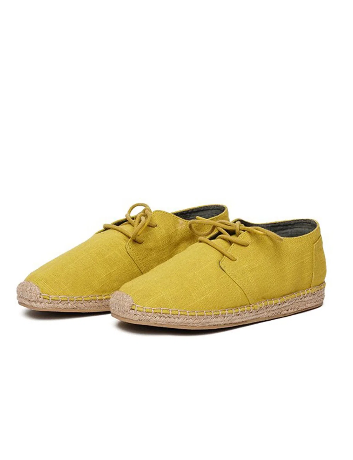 Sapatos Laces Raw Linen Olive Woman