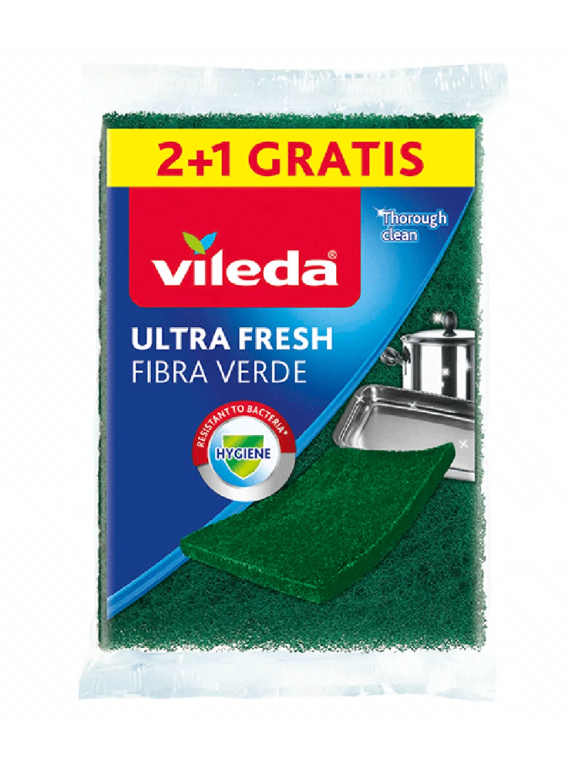 Esfregão Fibra Verde Ultra Fresh 2+1 Un