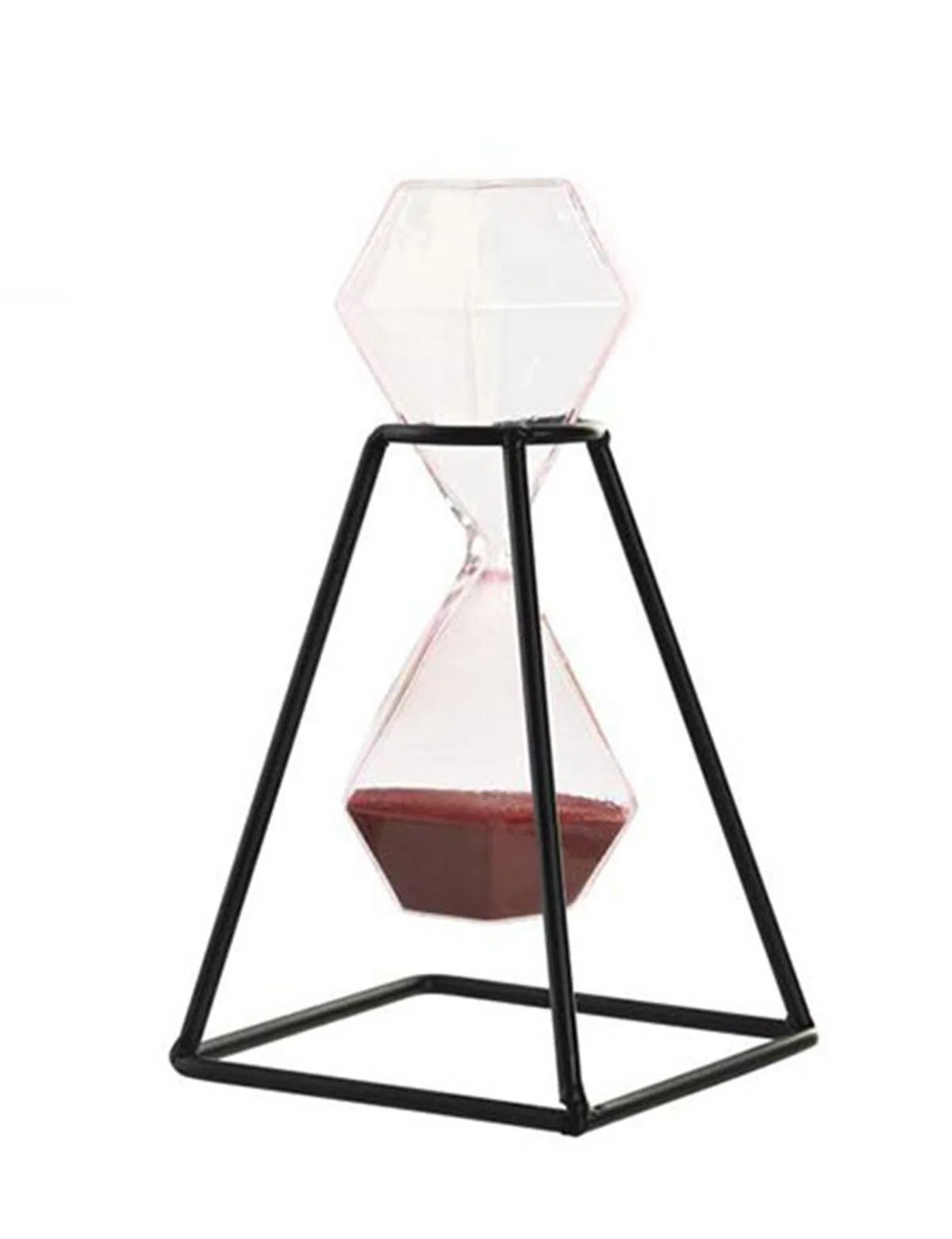 Ampulheta Metal Vidro Preto