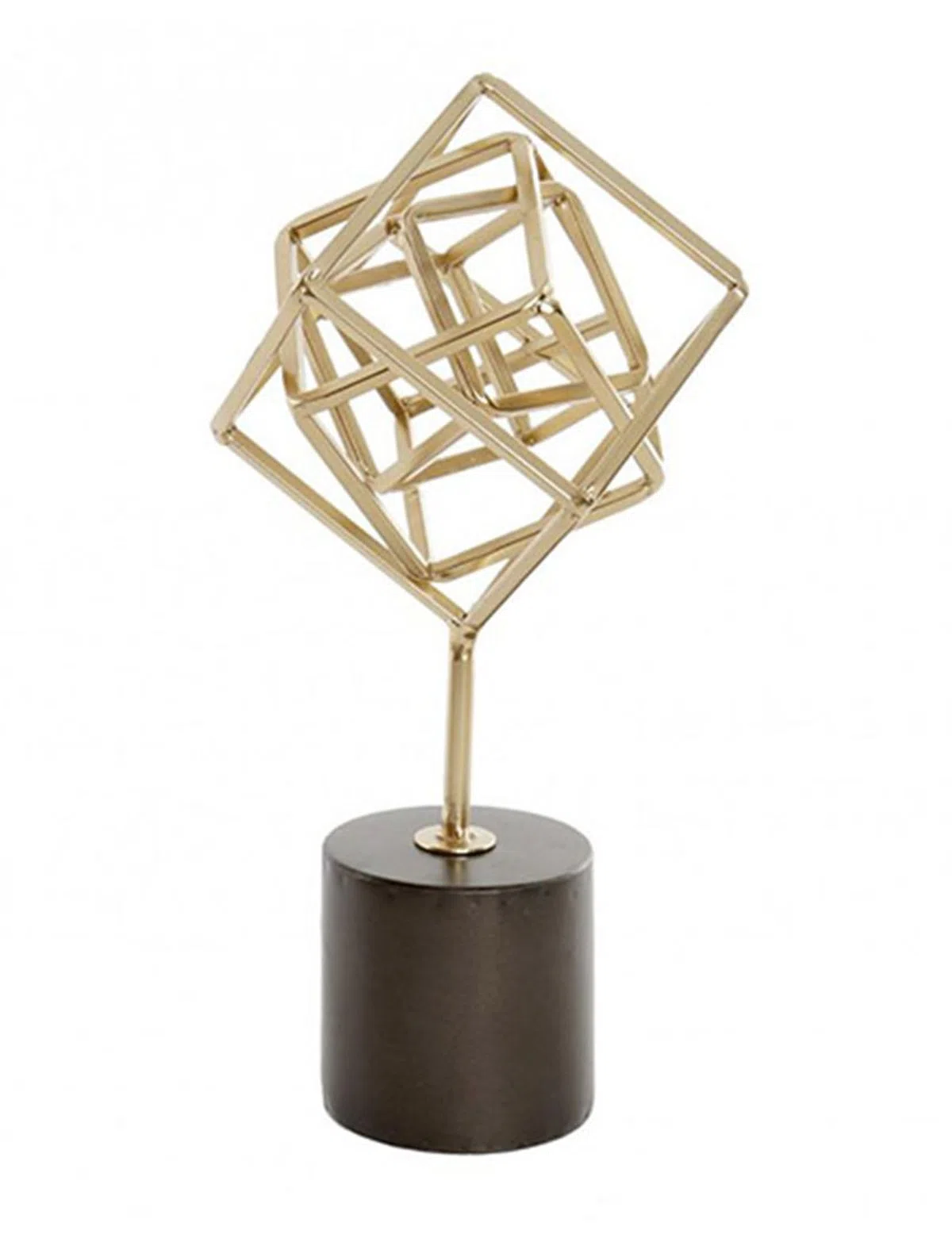 Decoração Metal Cubo Dourado
