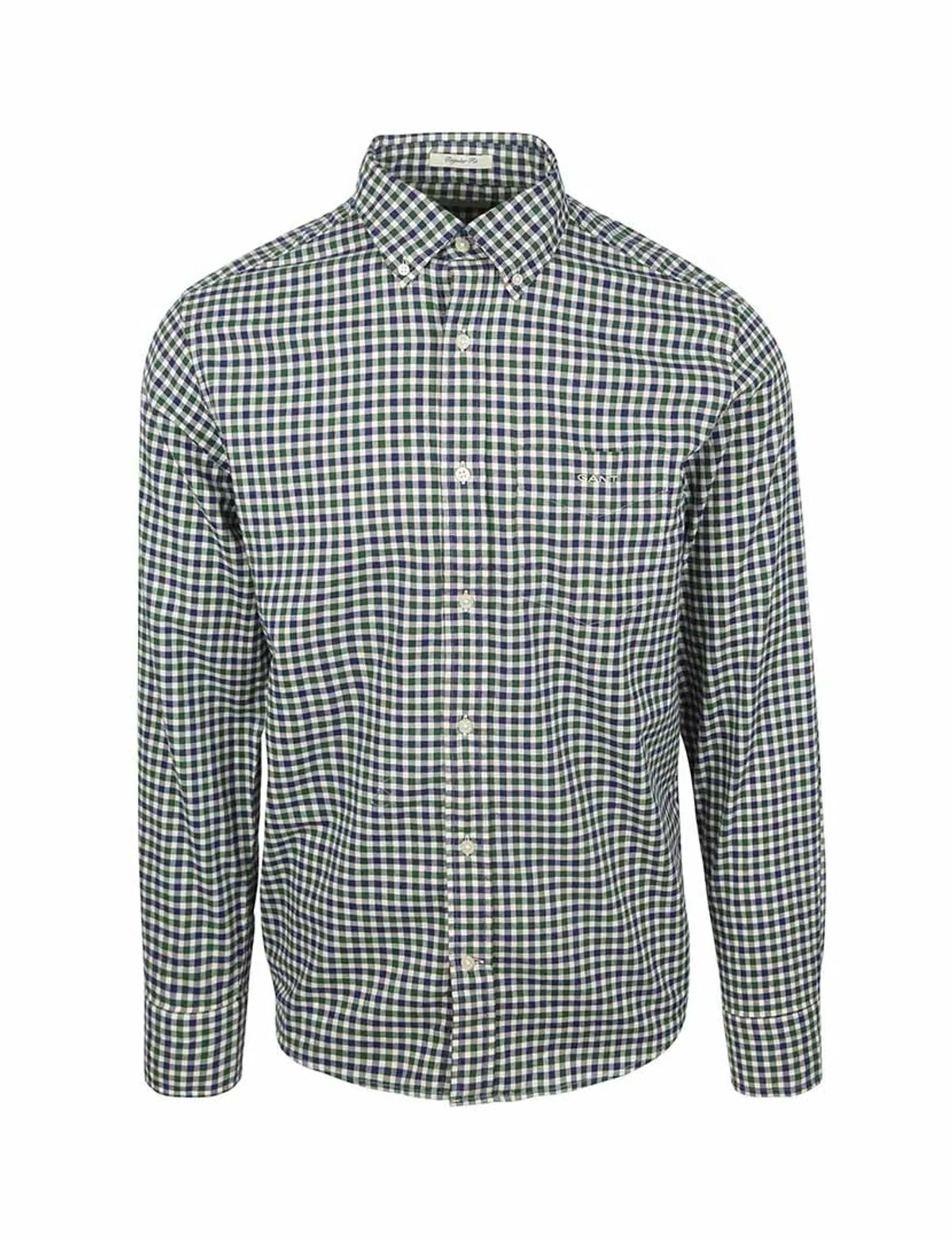 Gingham Green Regular Twill Shirt