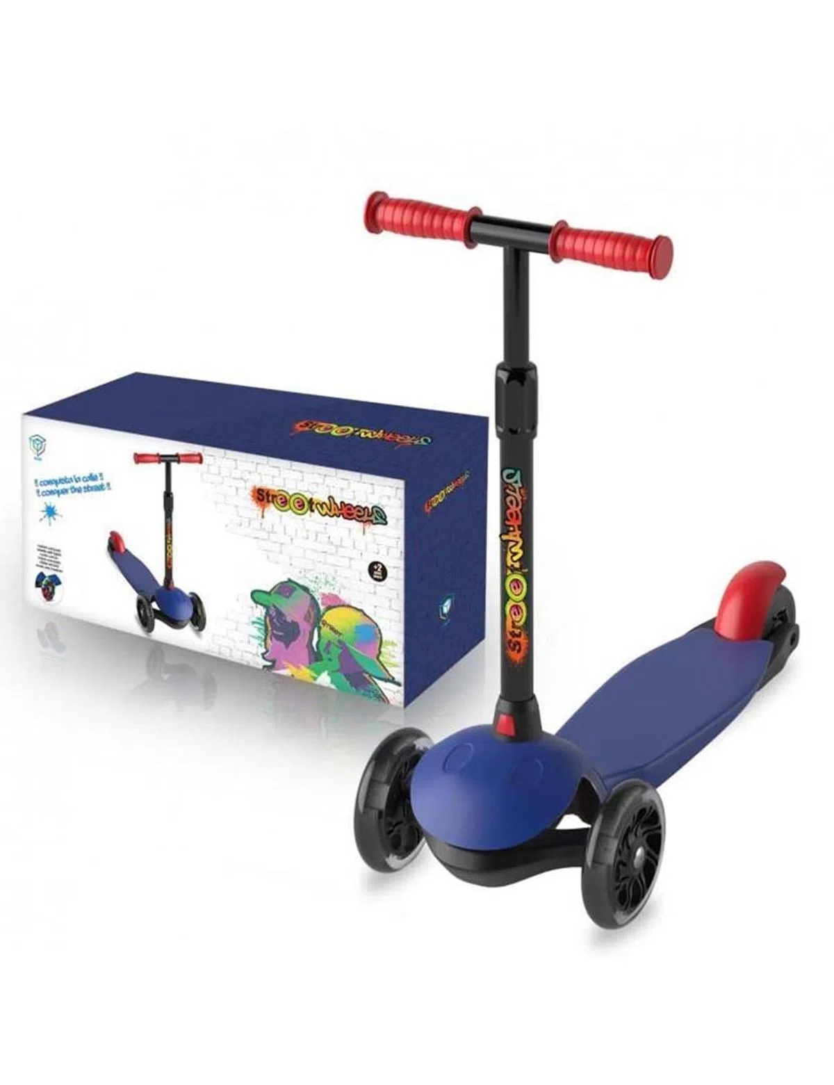 Blue 3-Wheel Scooter with LED Light 914D0