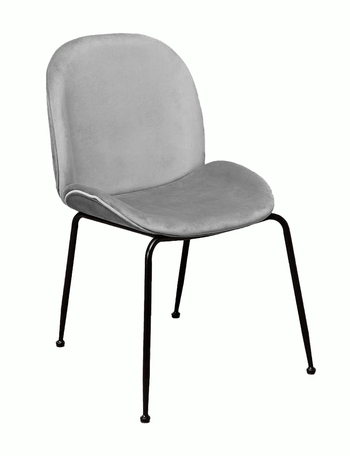 Cadeira Modern Veludo Metal Cinza Claro