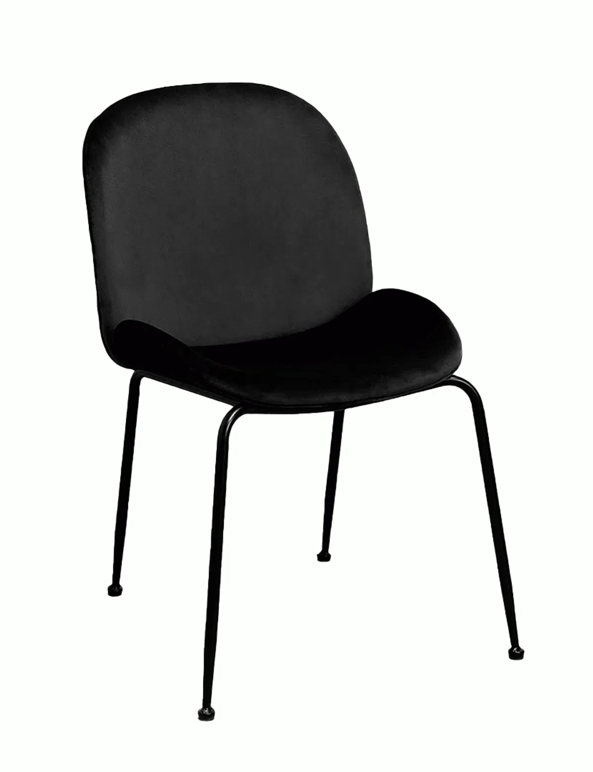Cadeira Modern Veludo Metal Preta