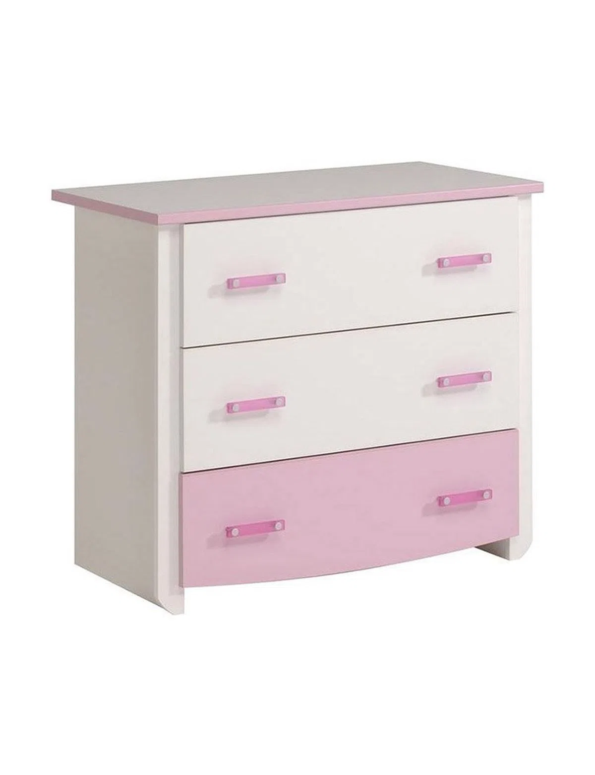 Cómoda Biotiful Branco e Rosa 79x45x45cm