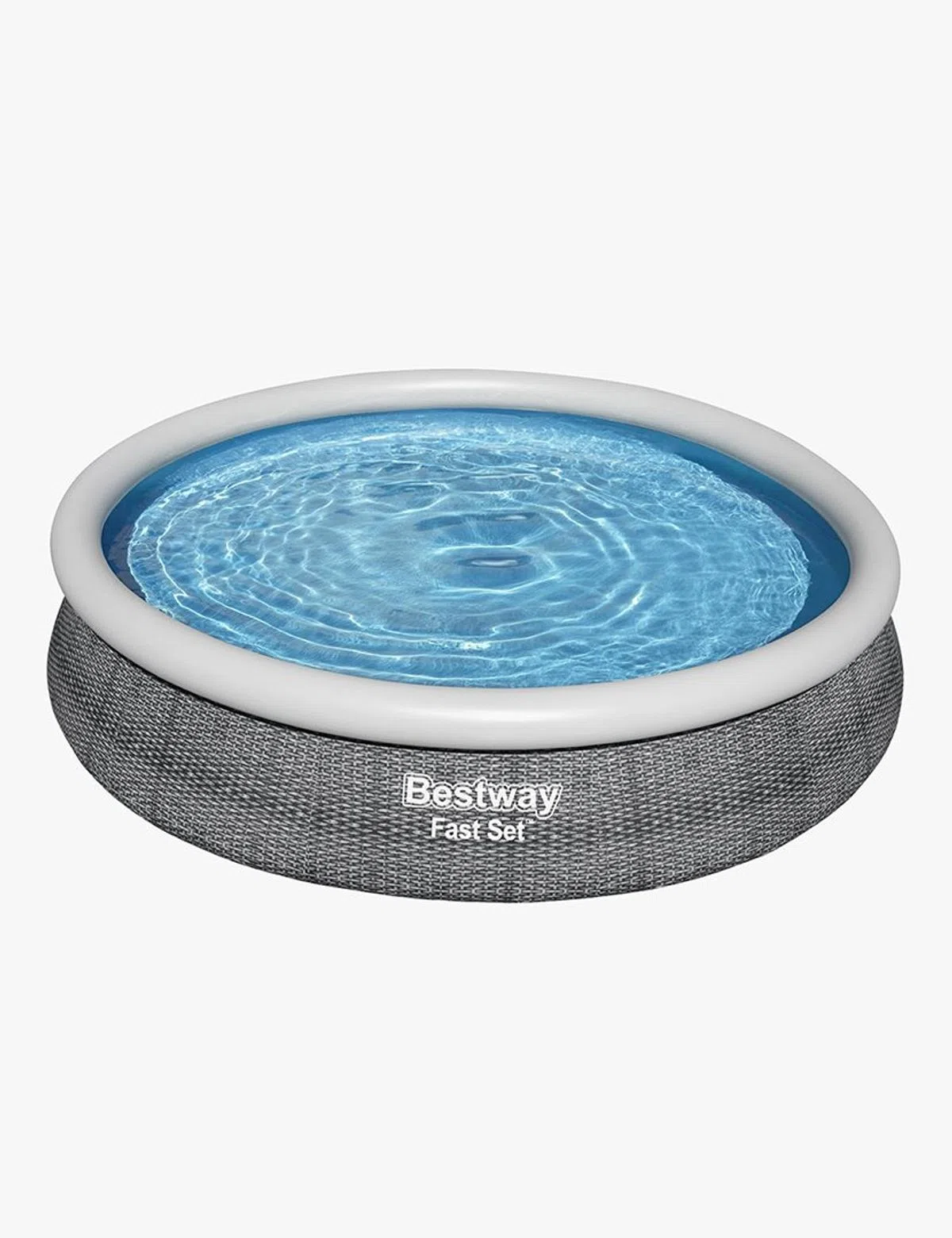 Round Rattan Inflatable Pool 366x76cm Grey