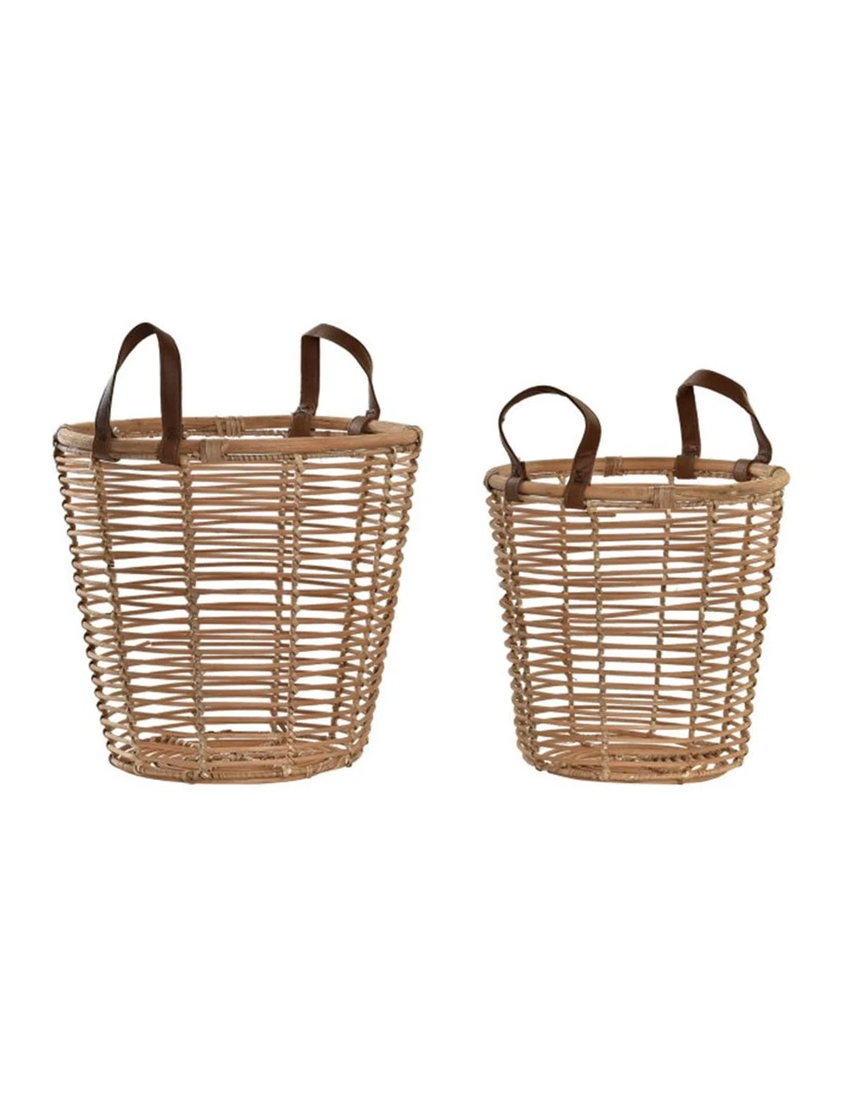 Set of 2 Brown Natural Baskets