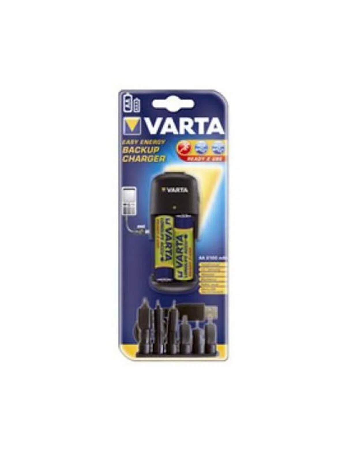 Carregador BACKUP + 2 Pilhas AA R2U 2100