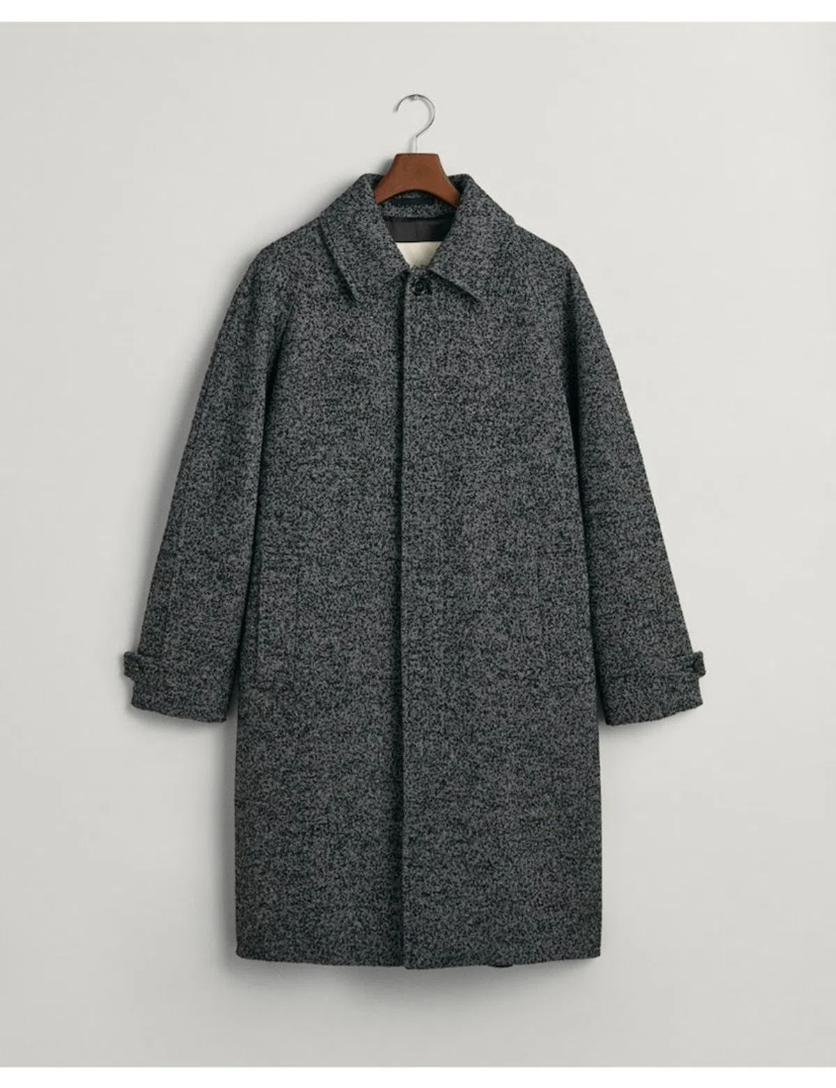 Relaxed Fit Wool Overcoat Black