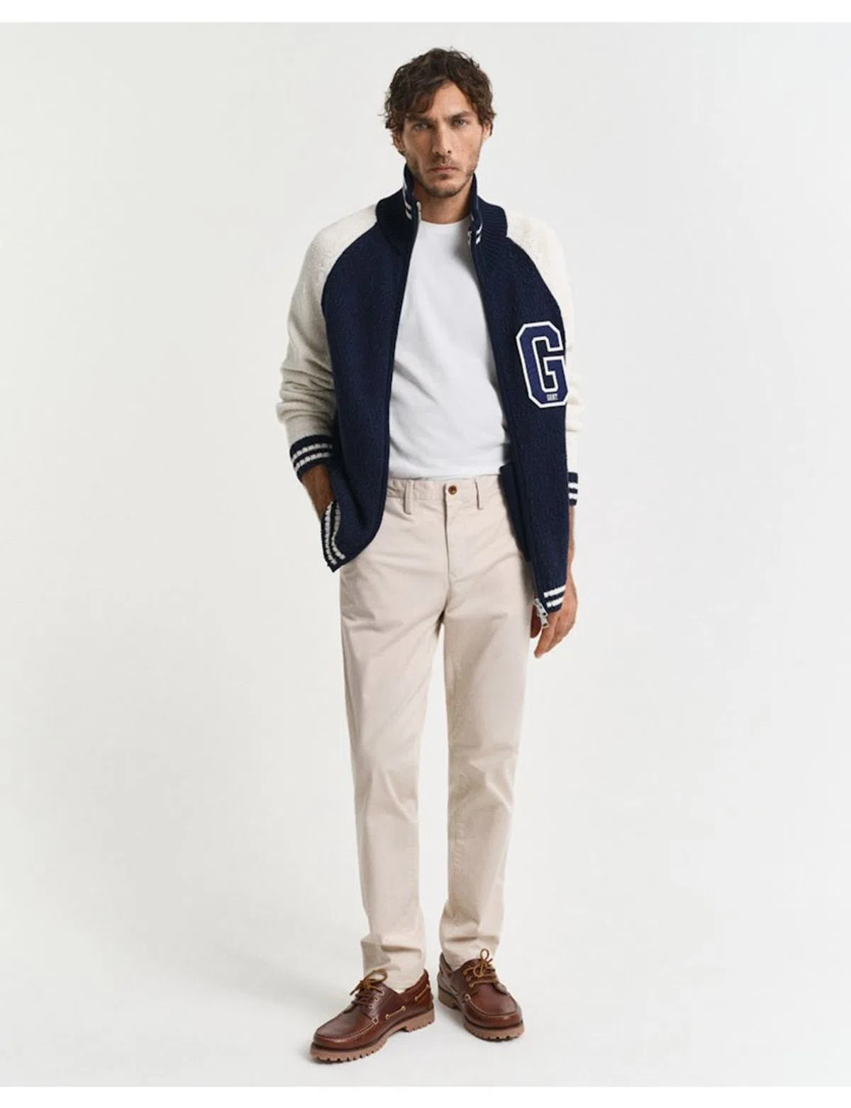 Calças Chino Slim Twill Bege