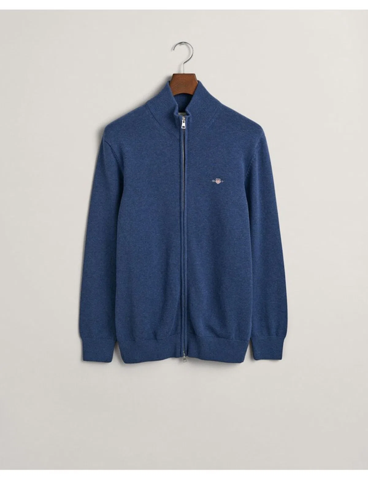 Cardigan de malha com fecho Azul