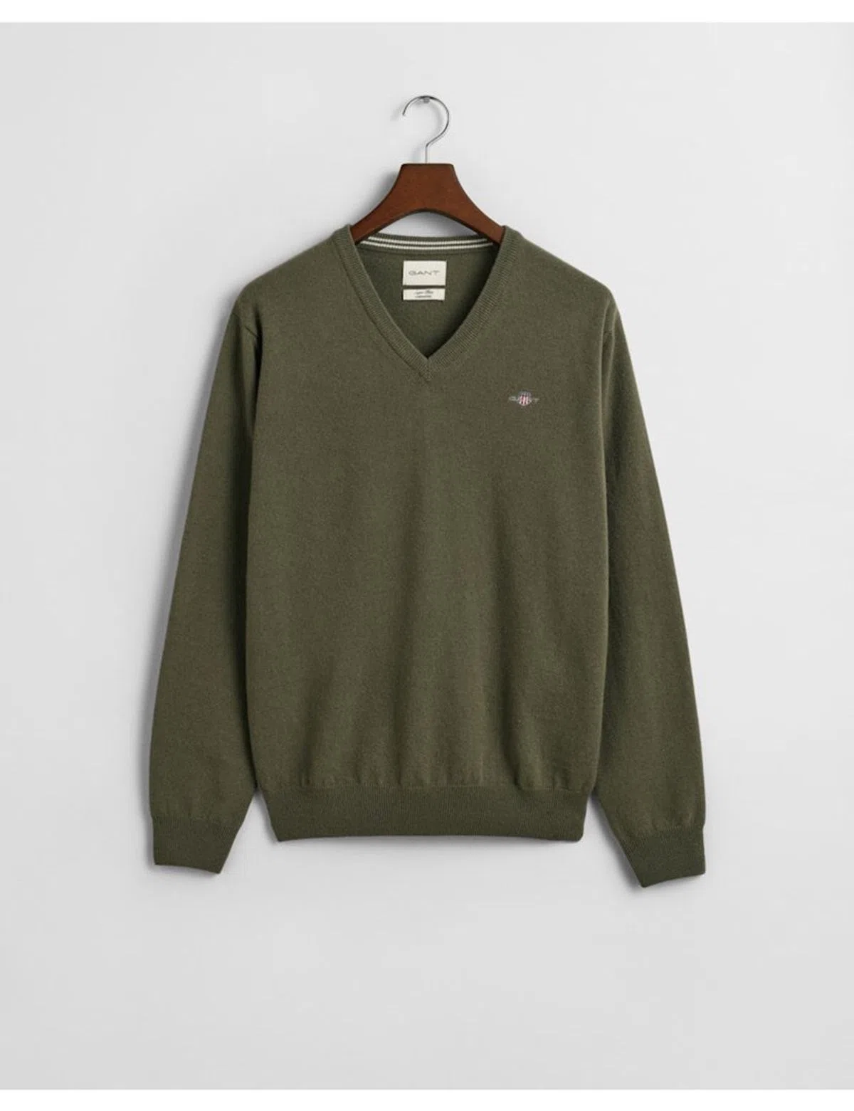 Pullover decote em V lã superfina Verde