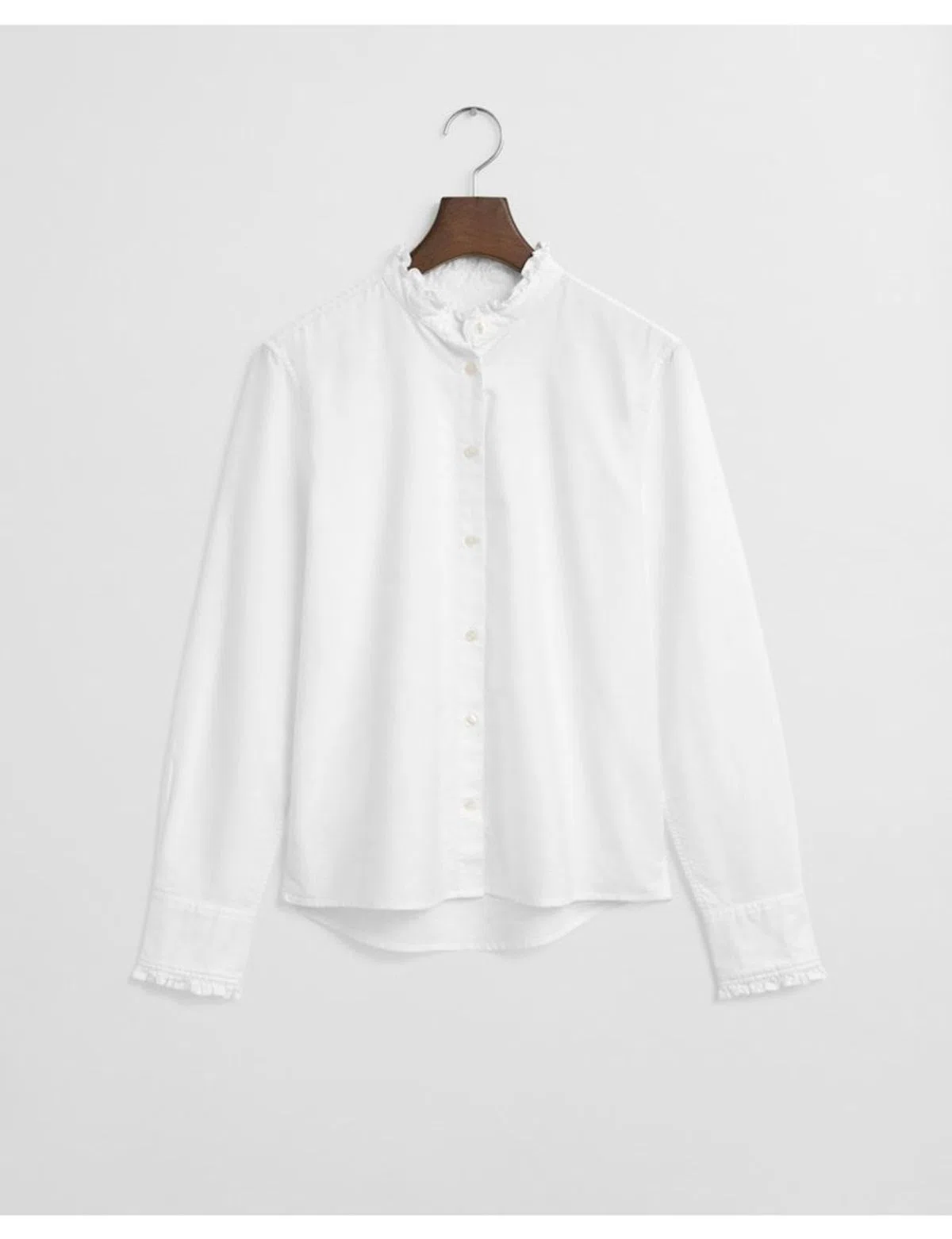 Blusa Reg Classic Oxford Frill Branco