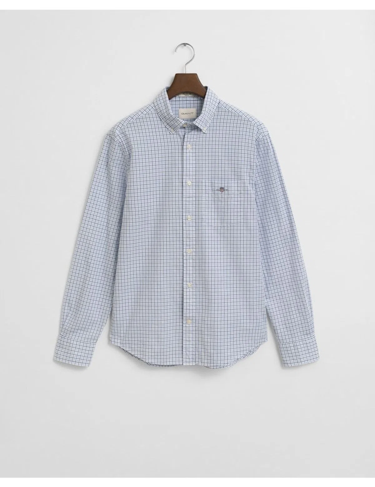 Camisa de manga comprida Micro Check Azul
