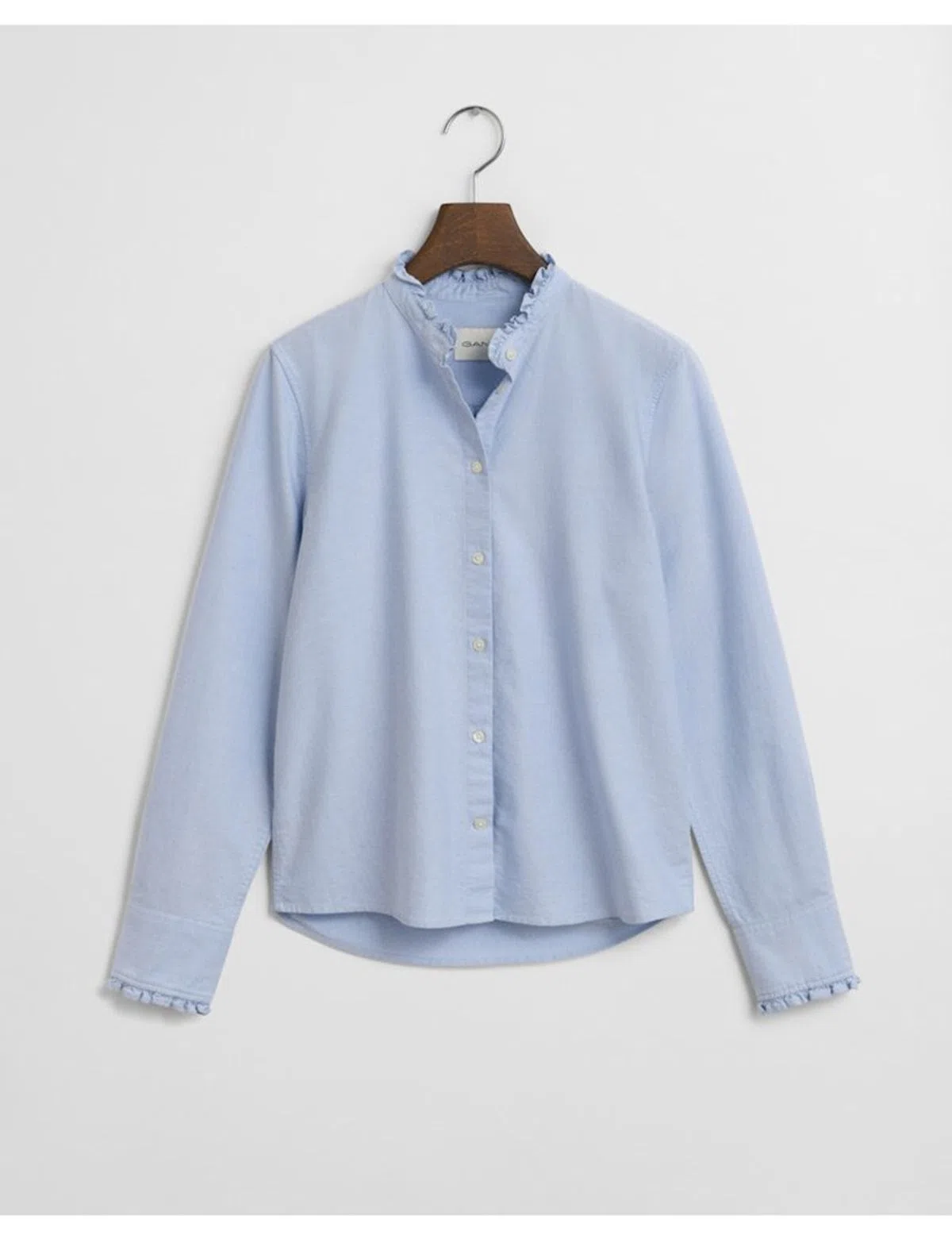 Classic Oxford Frill Blue Blouse