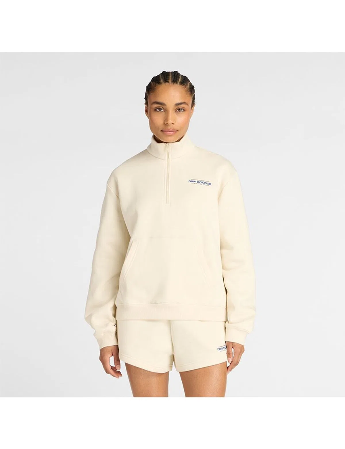 Sweatshirt Reimagined Fleece Half Zip Linen