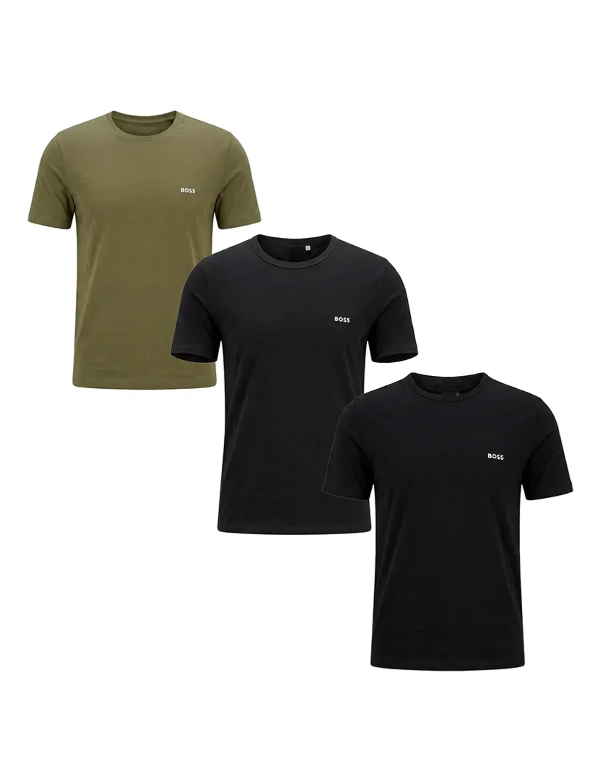 Pack 3 T-Shirts Interiores Cinzento-Verde-Preto