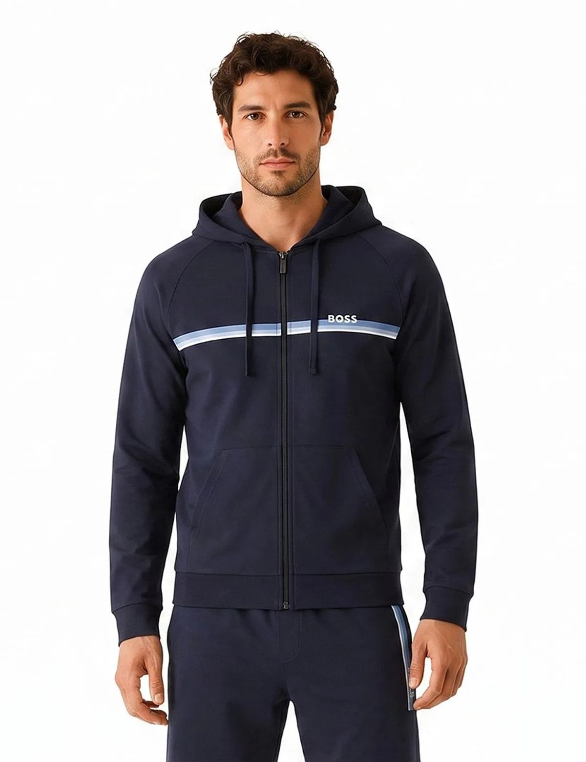 Casaco com capuz Azul Marinho
