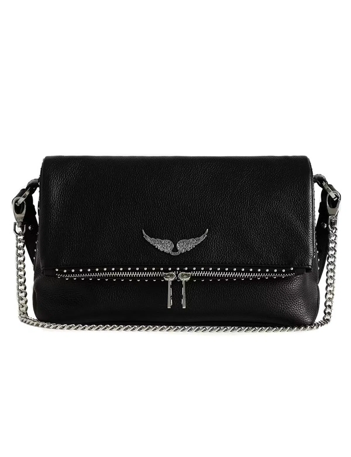 Rock Ii Grained Leather Studs Black
