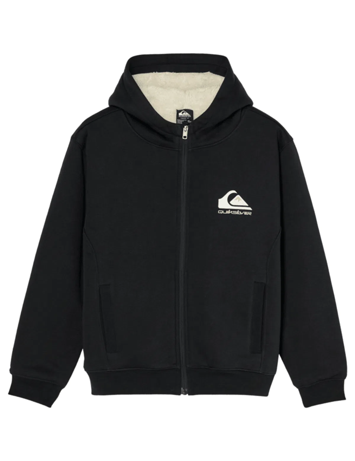 Casaco com capuz Fleece Sherpa Preto
