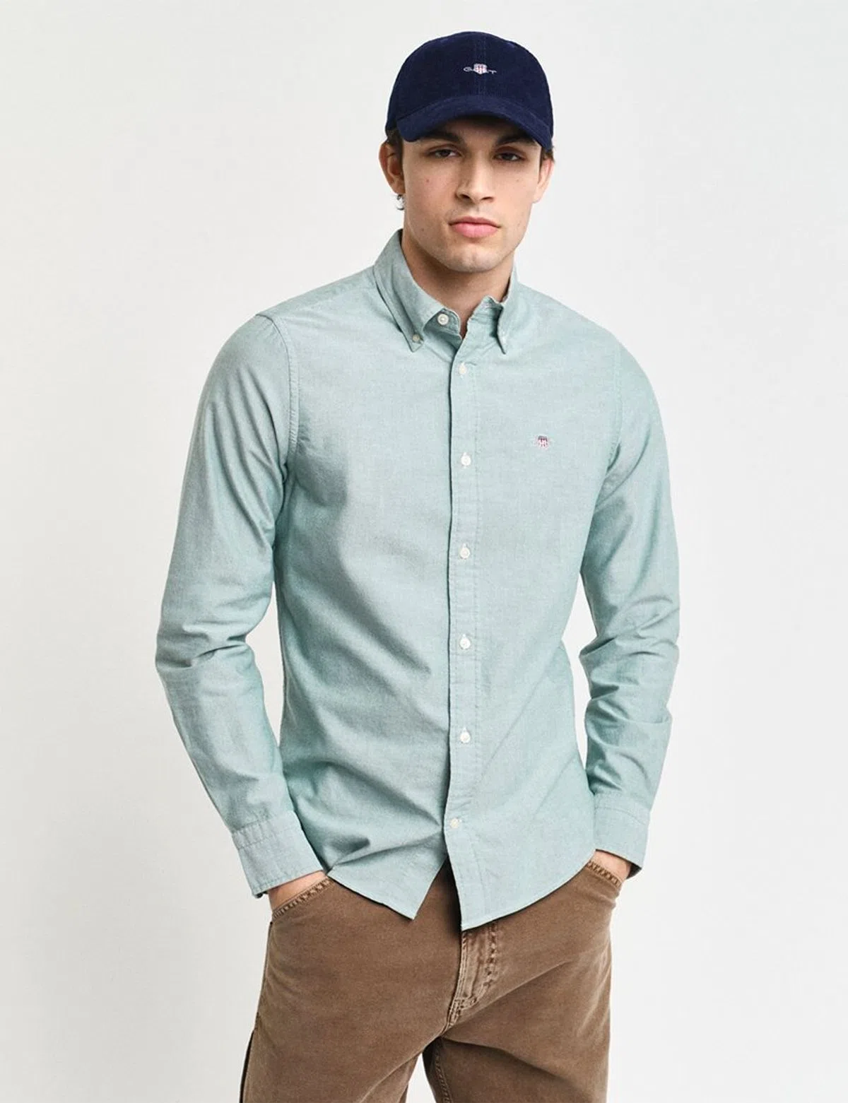 Camisa Slim Oxford Verde
