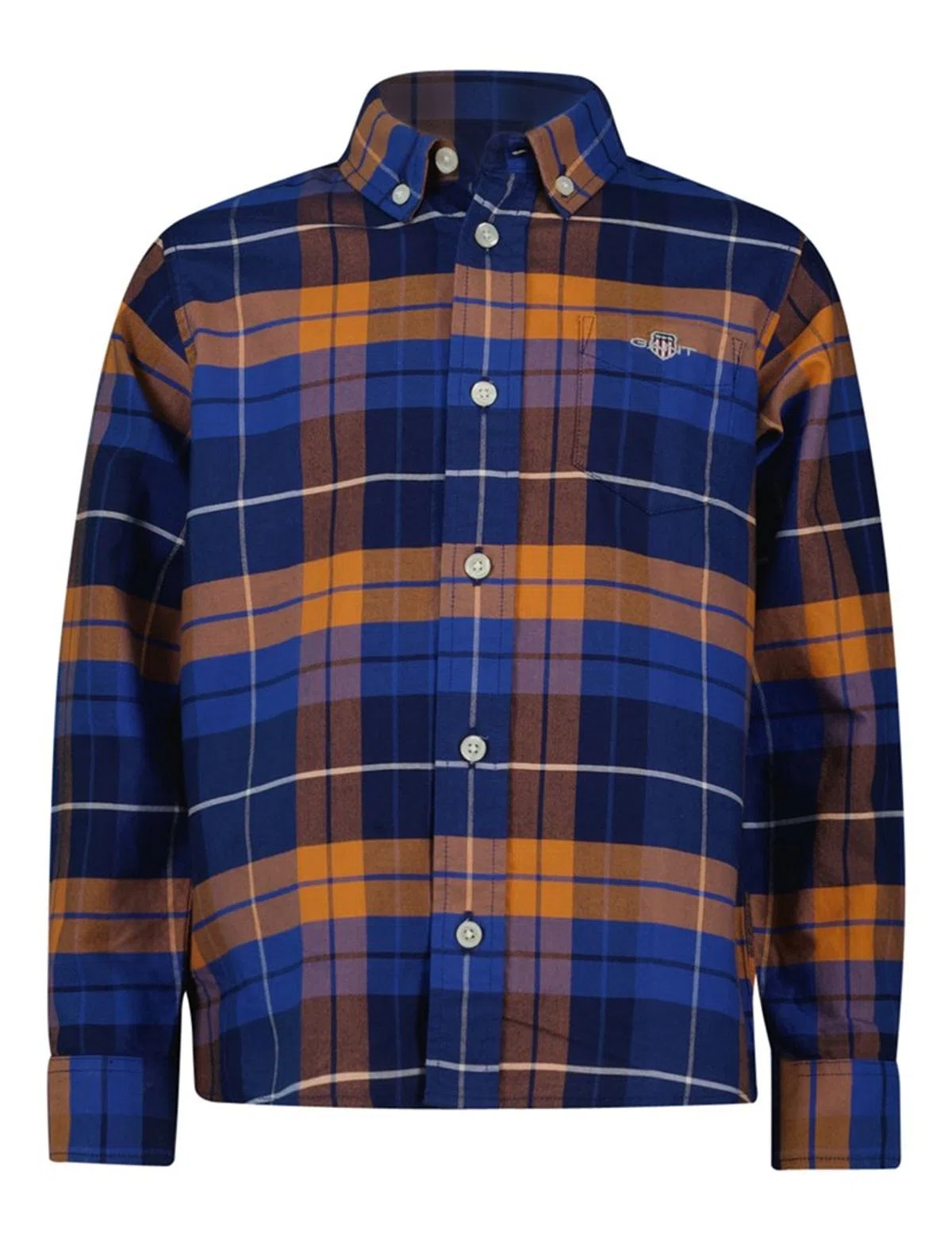 Camisa Oxford Xadrez Laranja