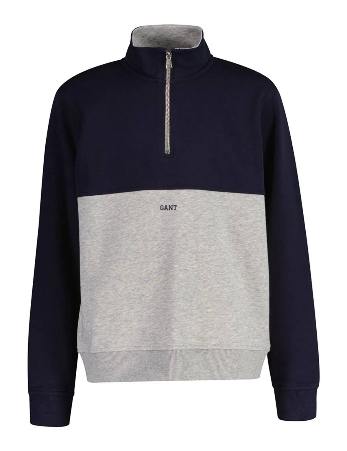 Sweatshirt Grise à Demi-Zip